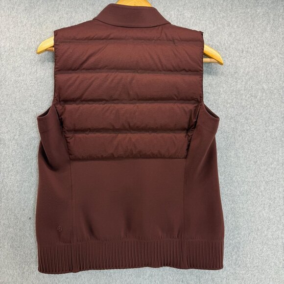 Lululemon Womens Size 8 Puffer Vest Dark Cedar Brown Nylon Goose Down & Around‎ - Picture 9 of 15